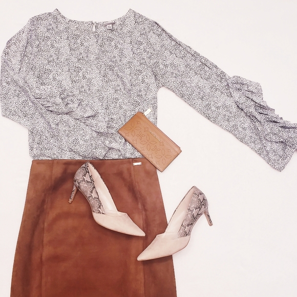 a new day Tops - A New Day Polka Dot & Ruffle Long Sleeve